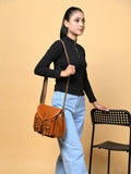 2-Pocket Leather Sling For Women