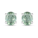 0.68 Carat Genuine Green Sapphire .925 Sterling Silver Earrings