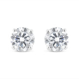 IGI Certified 14K White Gold 1 1/2 Cttw Lab Grown Diamond Solitaire Stud Earrings with Screwbacks (H-I Color, VS1-VS2 Clarity)
