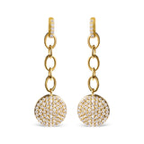 14K Yellow Gold 1.0 Cttw Diamond Chain Cluster Dangle Chain Earrings (I-J Color, I1-I2 Clarity)