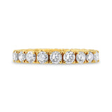 14K Yellow Gold 2.00 Cttw Shared Prong Set Round Cut Diamond Eternity Band (J-K Color, VS1-VS2 Clarity) - Ring Size 6.75