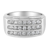 14K White Gold Men's Diamond Channel Set Band Ring (1 cttw, H-I Color, SI2-I1 Clarity)