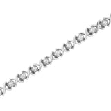 .925 Sterling Silver 1 cttw Brilliant Round-Cut Diamond "X" Link Bracelet (I-J Clarity, I2-I3 Color) - Size 7"