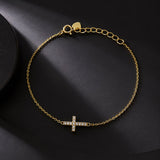 925 Sterling Silver Bracelet with Pavé Setting CZ, 155+25mm for Women