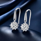 925 Sterling Silver Earrings with Pavé Setting and Platinum Plating