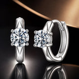 925 Sterling Silver Moissanite 0.50 Carat Earrings for Women