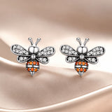 925 Sterling Silver Earrings with Pavé Setting CZ - 1.2x1.4cm for Women