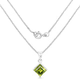 1.56 Carat Genuine Peridot .925 Sterling Silver Pendant