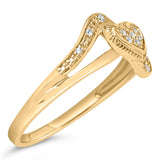 14K Yellow Gold Plated .925 Sterling Silver Diamond Accent Filigree Heart Promise Ring (I-J Color, I3 Clarity)- Size 7