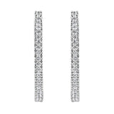 10KT White Gold 1 cttw Diamond Hoop Earrings (I-J Clarity, I2-I3 Color)