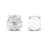 1.18 Carat Genuine Opal .925 Sterling Silver Earrings