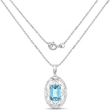 9.60 Carat Genuine Green Topaz .925 Sterling Silver Pendant