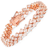 14K Rose Gold Plated 10.79 Carat Genuine Morganite .925 Sterling Silver Bracelet