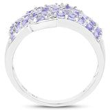 1.58 Carat Genuine Tanzanite .925 Sterling Silver Ring