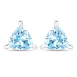 0.50 Carat Genuine Swiss Blue Topaz .925 Sterling Silver Earrings