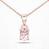 18K Rose Gold Plated 0.70 Carat Genuine Morganite .925 Sterling Silver Pendant