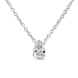 14K White Gold 1/5 Cttw Pear Shape Solitaire Diamond 18" Pendant Necklace (G-H Color, VS2-SI1 Clarity)