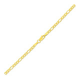 2.8mm 14k Yellow Gold Solid Figaro Bracelet