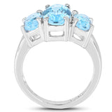 7.77 Carat Genuine Blue Topaz .925 Sterling Silver Ring
