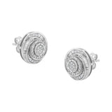 .925 Sterling Silver 1/4 Cttw Baguette and Round Diamond Swirl Love Knot Stud Earrings (I-J Color, I3 Clarity)