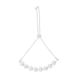 Sterling Silver Diamond Woven Heart Bolo Bracelet (0.1 cttw, H-I Color, I2-I3 Clarity)
