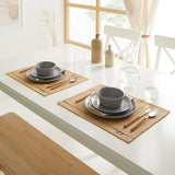 Ocean Home Jute Placemats Set of 2 - Natural Woven Table Mats for Rustic & Bohemian Dining Decor - 17.72 x 13.78 inches