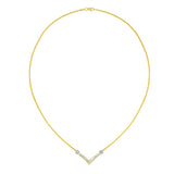 14K Yellow and White Gold 1/4 Cttw Princess Cut Diamond Channel-Set â€œVâ€ Shape 18" Pendant Necklace (H-I Color, SI2-I1 Clarity)
