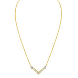 14K Yellow and White Gold 1/4 Cttw Princess Cut Diamond Channel-Set â€œVâ€ Shape 18" Pendant Necklace (H-I Color, SI2-I1 Clarity)