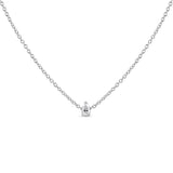 14K White Gold 1/10 Cttw Pear Shape Lab Grown Diamond Solitaire Pendant Necklace (F-G Color, VS2-SI1 Clarity)