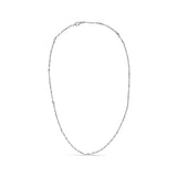 14K White Gold Bezel Set 1.00 Cttw Diamond 11 Station Necklace