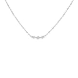 Sterling Silver 1/5 Cttw Lab Grown Diamond 3 Stone Station Necklace