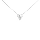 .925 Sterling Silver Diamond Broken Heart Pendant Necklace (H-I Color, I1-I2 Clarity) - 18" Inches