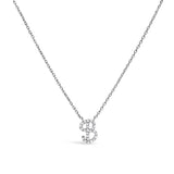 14K White Gold Diamond Accent "A" Initial Script Style Pendant Necklace