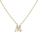 14K White Gold Diamond Accent "A" Initial Script Style Pendant Necklace