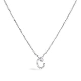 14K White Gold Diamond Accent "A" Initial Script Style Pendant Necklace