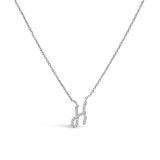 14K White Gold Diamond Accent "A" Initial Script Style Pendant Necklace