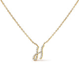 14K White Gold Diamond Accent "A" Initial Script Style Pendant Necklace