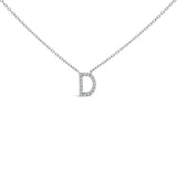 10K White Gold Diamond Accent "A" Block Initial Pendant Necklace