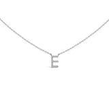 10K White Gold Diamond Accent "A" Block Initial Pendant Necklace