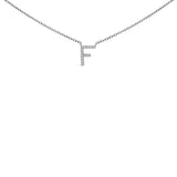 10K White Gold Diamond Accent "A" Block Initial Pendant Necklace