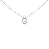 10K White Gold Diamond Accent "A" Block Initial Pendant Necklace