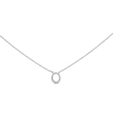 10K White Gold Diamond Accent "A" Block Initial Pendant Necklace