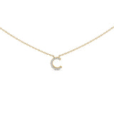 10K White Gold Diamond Accent "A" Block Initial Pendant Necklace
