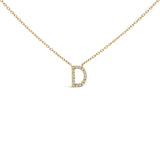 10K White Gold Diamond Accent "A" Block Initial Pendant Necklace