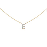 10K White Gold Diamond Accent "A" Block Initial Pendant Necklace