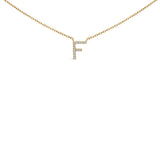 10K White Gold Diamond Accent "A" Block Initial Pendant Necklace