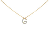 10K White Gold Diamond Accent "A" Block Initial Pendant Necklace