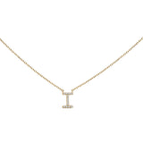 10K White Gold Diamond Accent "A" Block Initial Pendant Necklace
