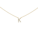 10K White Gold Diamond Accent "A" Block Initial Pendant Necklace