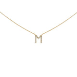 10K White Gold Diamond Accent "A" Block Initial Pendant Necklace